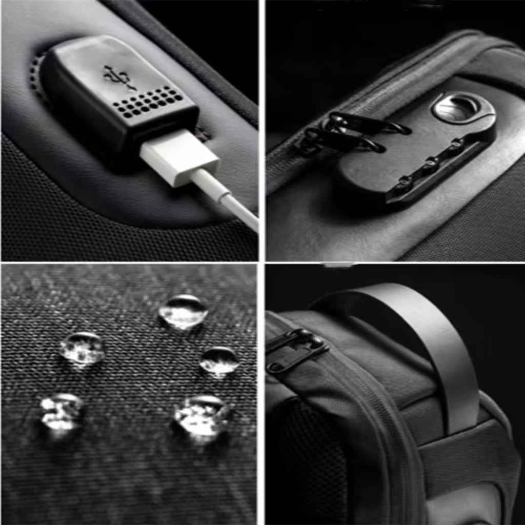 Mochila Antifurto com Senha e Porta USB
