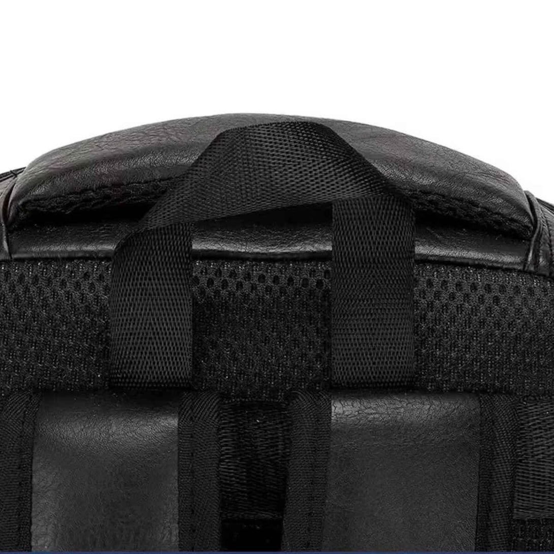 Mochila Masculina de Couro Reforçada para Estudos e Viagens