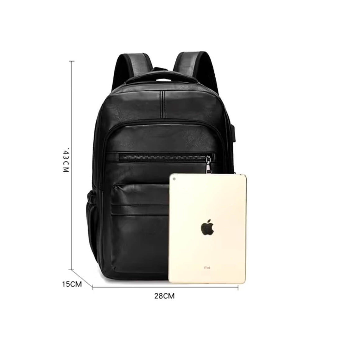 Mochila Masculina de Couro Reforçada para Estudos e Viagens - ClickMade