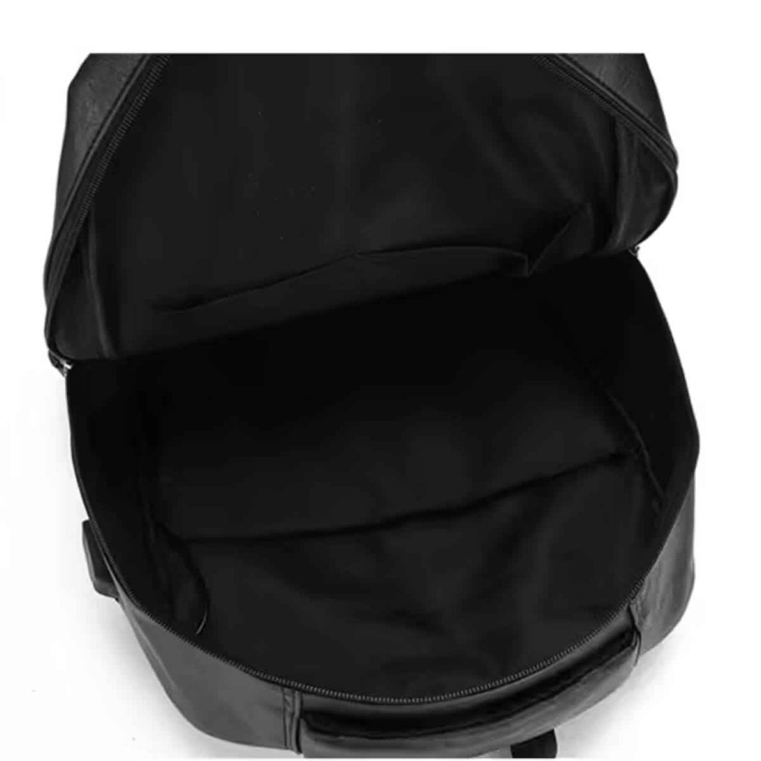 Mochila Masculina de Couro Reforçada para Estudos e Viagens