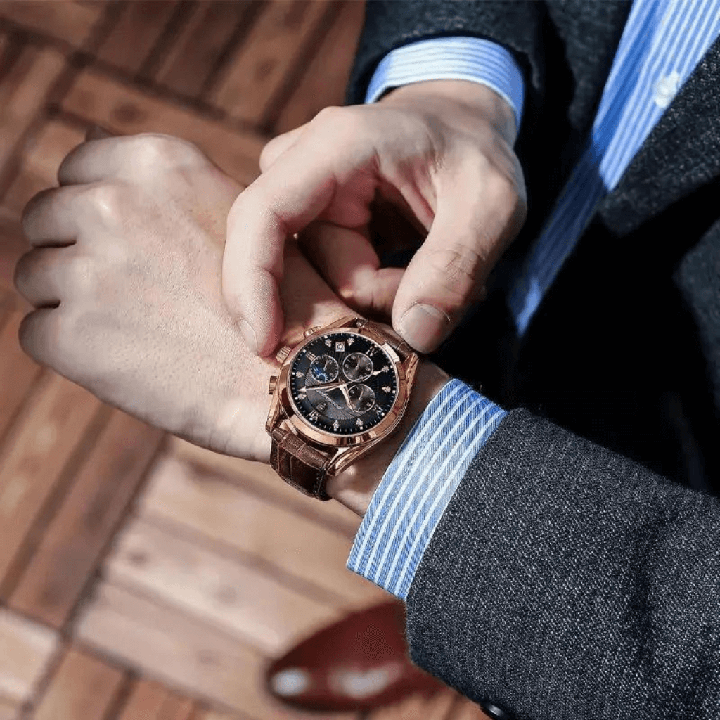 Relogio Masculino em Couro Modelo Luminous - ClickMade