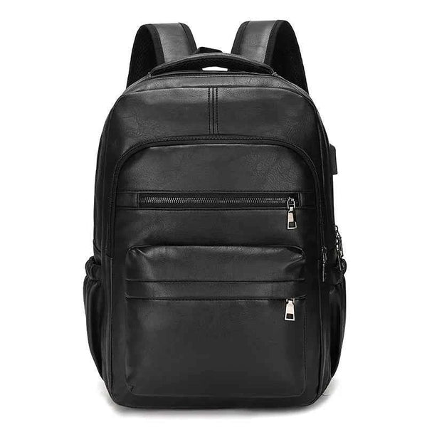 Mochila Masculina de Couro Reforçada para Estudos e Viagens