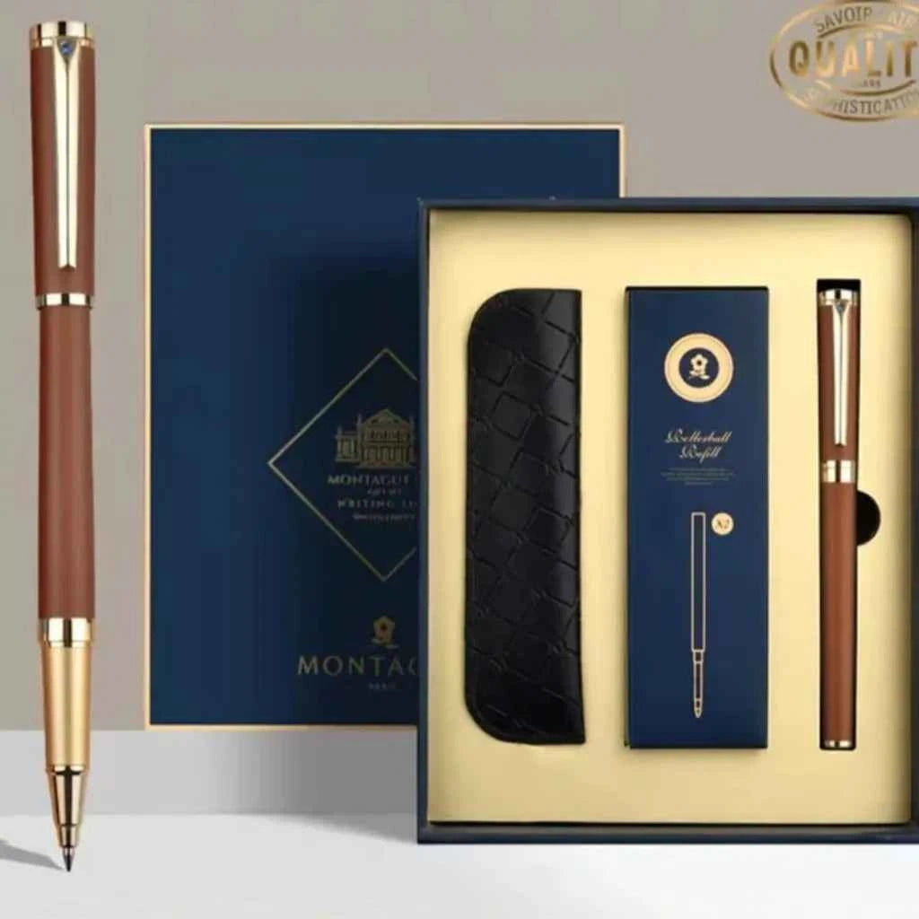Caneta de Luxo Clickmade Montagut 3784  Elegância com Estojo e Kit Presente