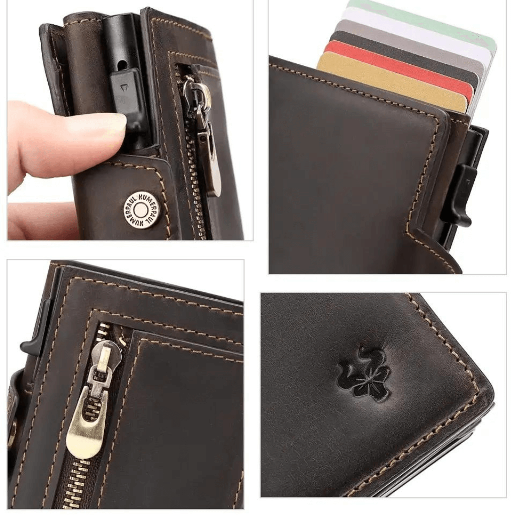 Carteira Masculina em Couro Modelo Sleek - ClickMade