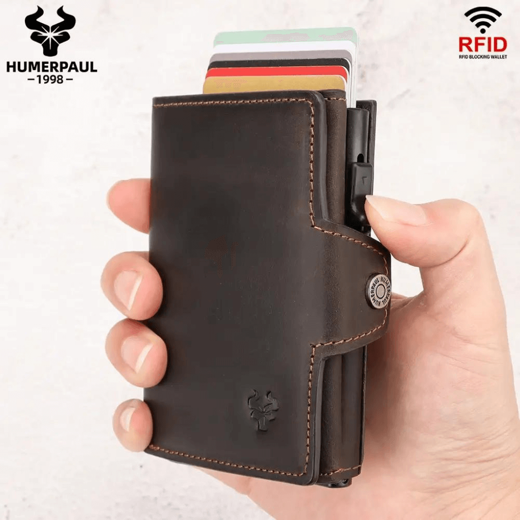 Carteira Masculina em Couro Modelo Sleek - ClickMade
