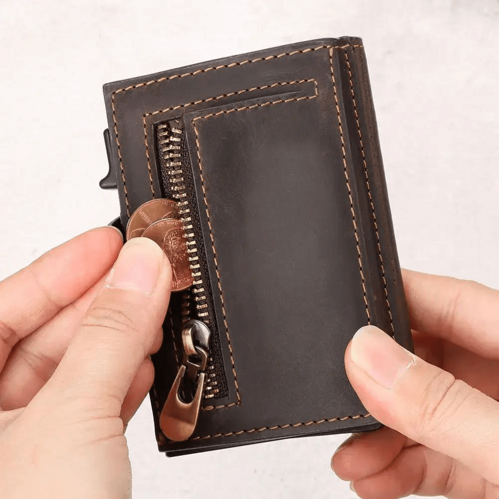 Carteira Masculina em Couro Modelo Sleek - ClickMade