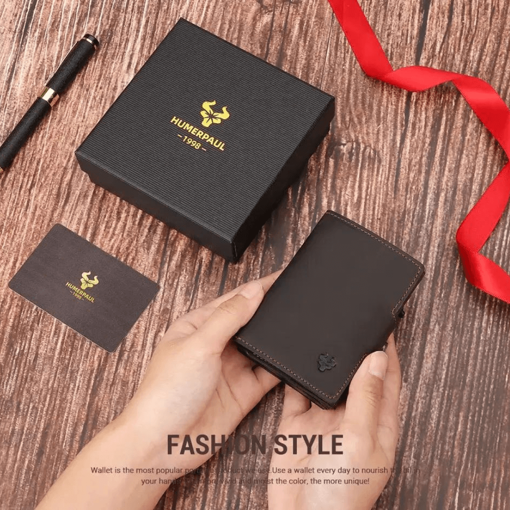 Carteira Masculina em Couro Modelo Sleek - ClickMade