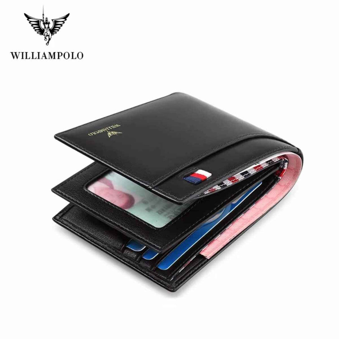 Carteira Slim Willian Polo de Couro Legitimo Modelo Aero