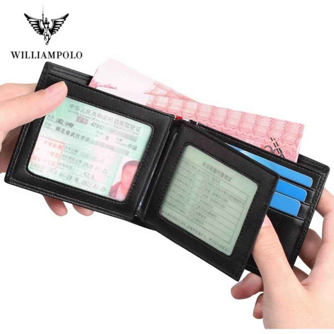Carteira Slim Willian Polo de Couro Legitimo Modelo Aero
