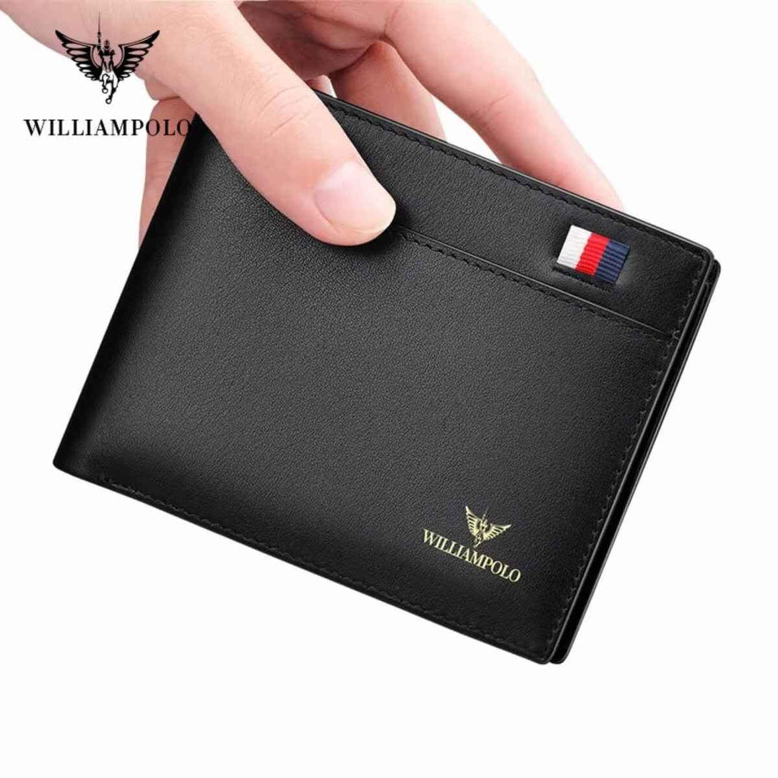 Carteira Slim Willian Polo de Couro Legitimo Modelo Aero