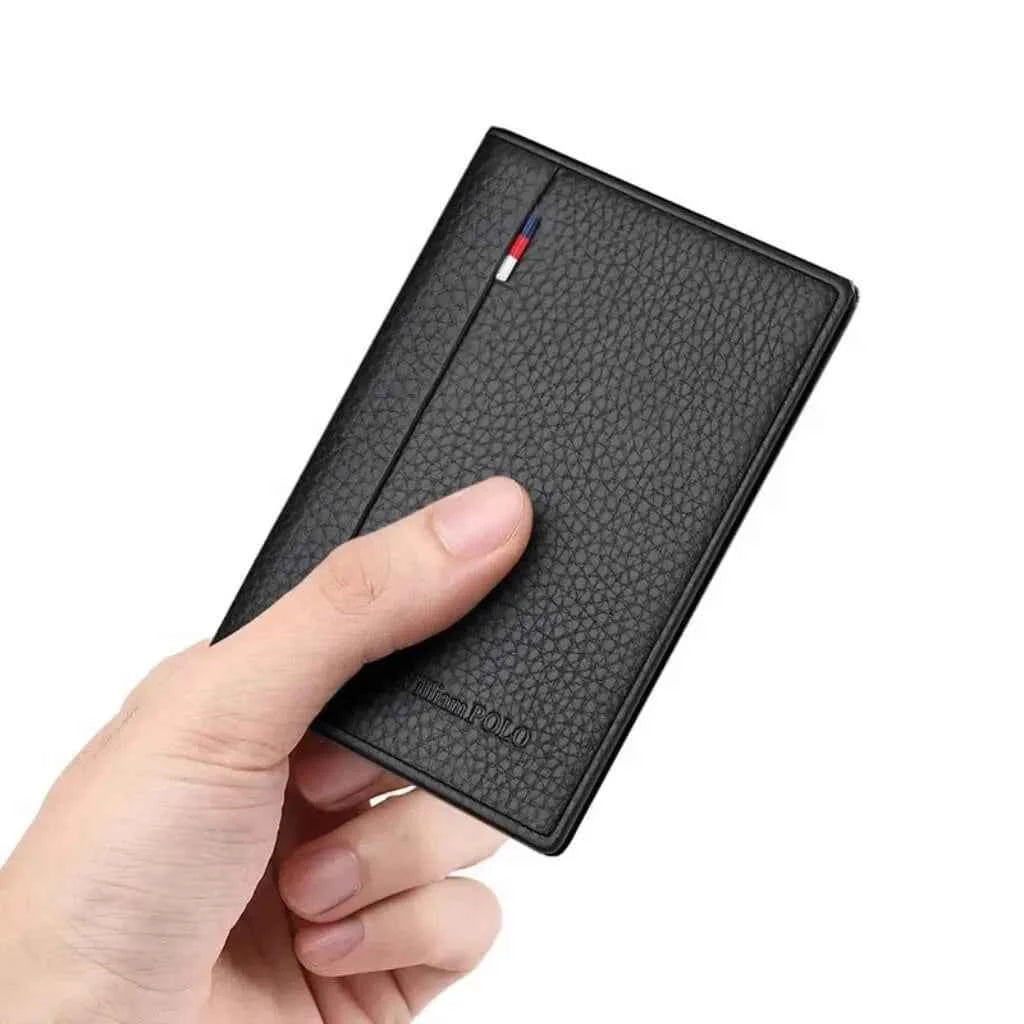 Carteira Slim Willian Polo em Couro Legitimo Modelo Brooklyn