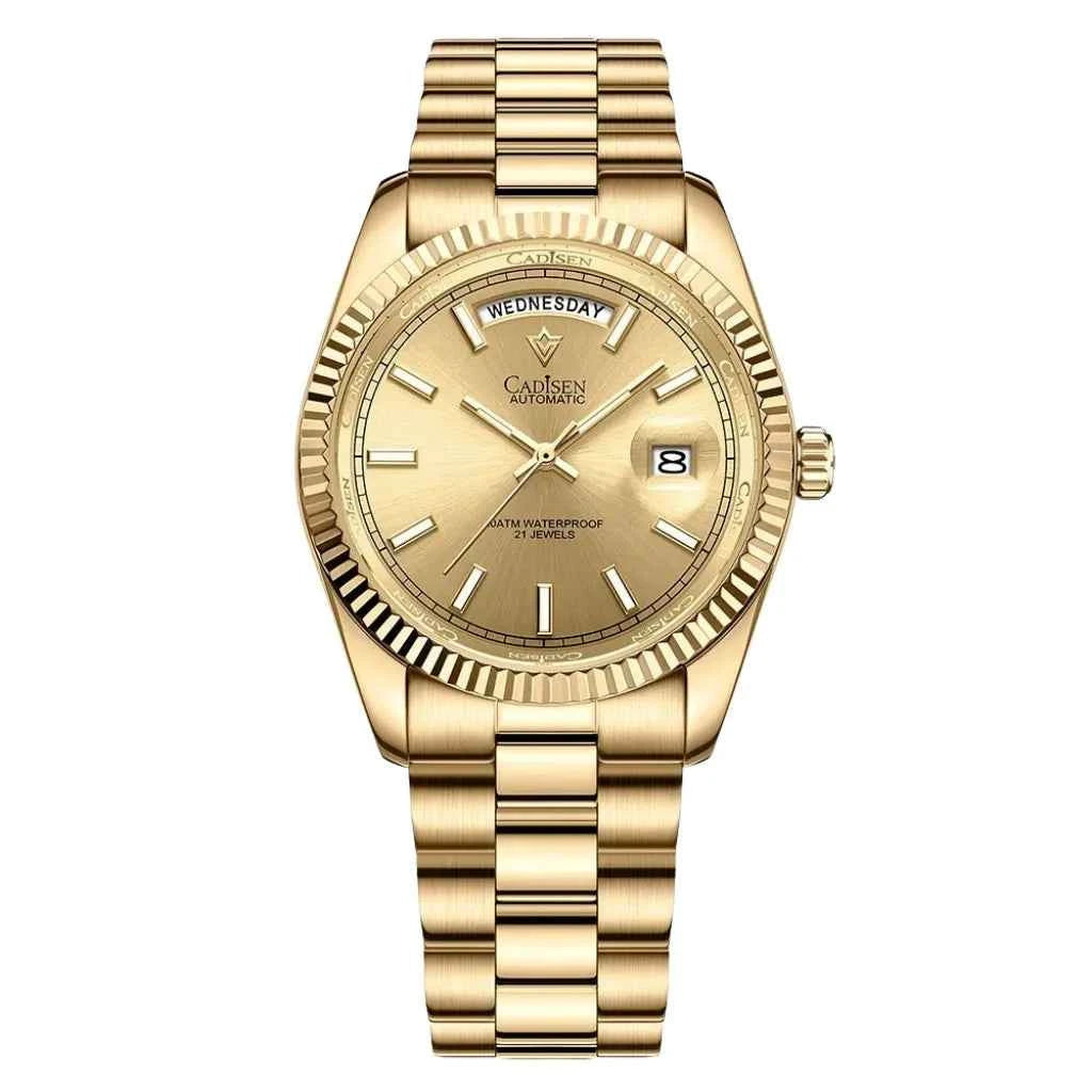 Relógio Masculino Automático Dourado Modelo Zenith Gold