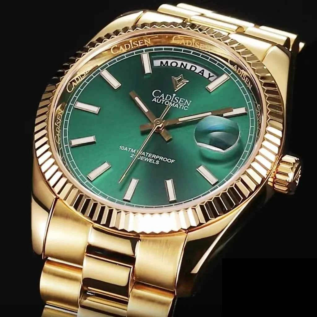 Relógio Masculino Automático Dourado Modelo Zenith Green